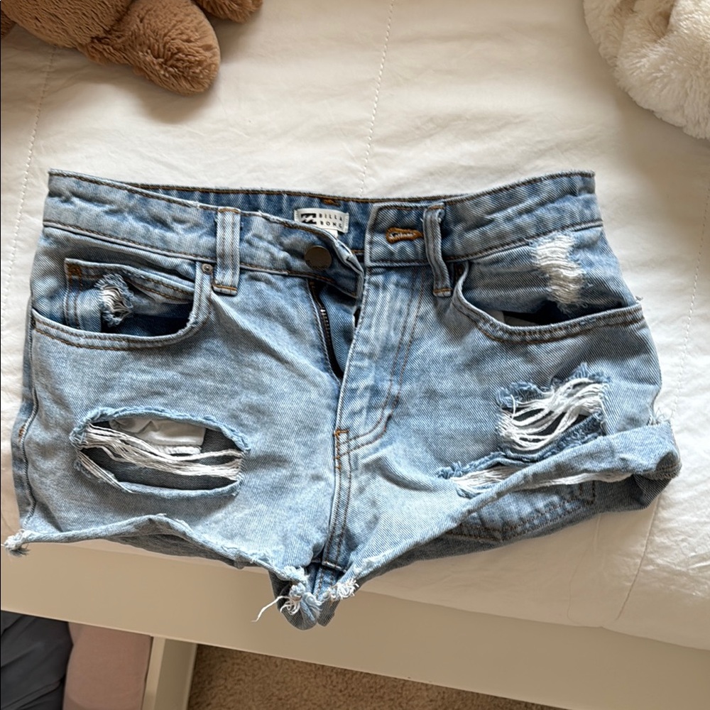 Distressed Denim Shorts